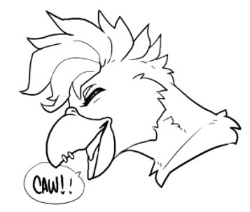 A bird with his claws present and facing the screen, with the text 'Enjoying the view?'