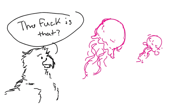 A bird a happy face, openly squawking and exclaiming 'Caw!!'.