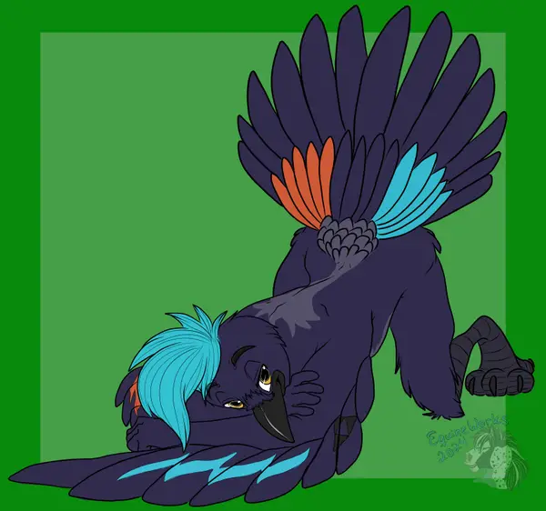 Cade the Crow, art by SkyeNightHoof